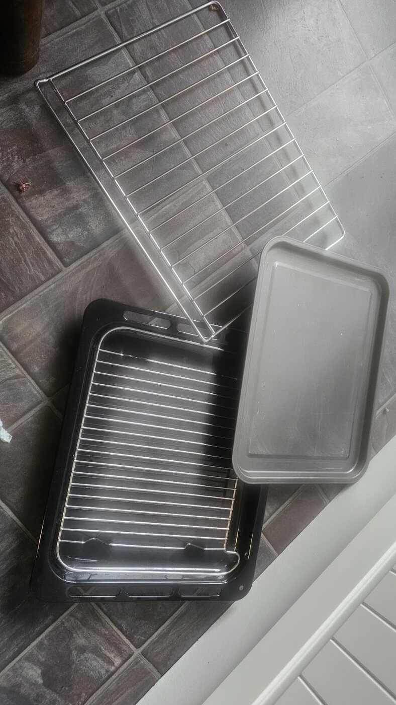 Oven trays and racks after cleaning