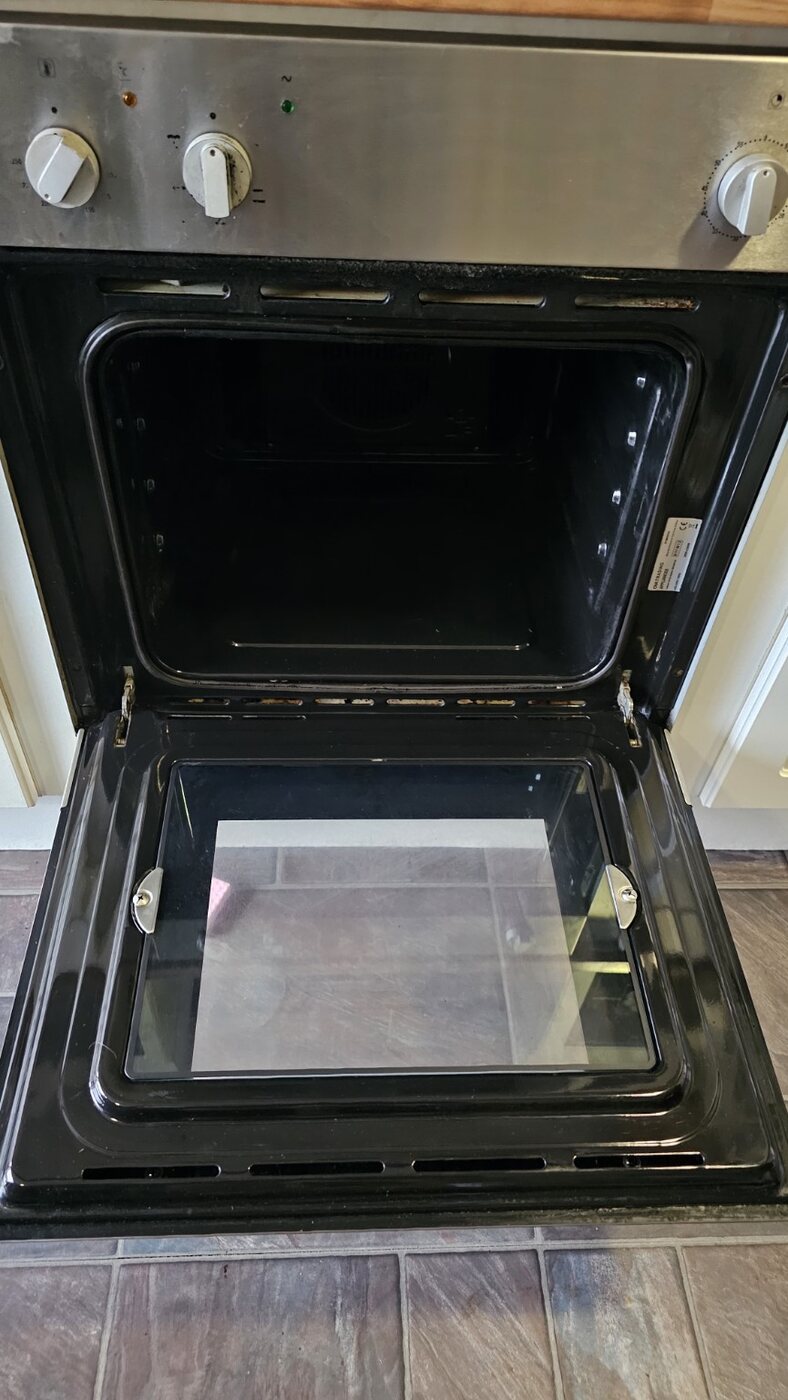 Oven interior after cleaning