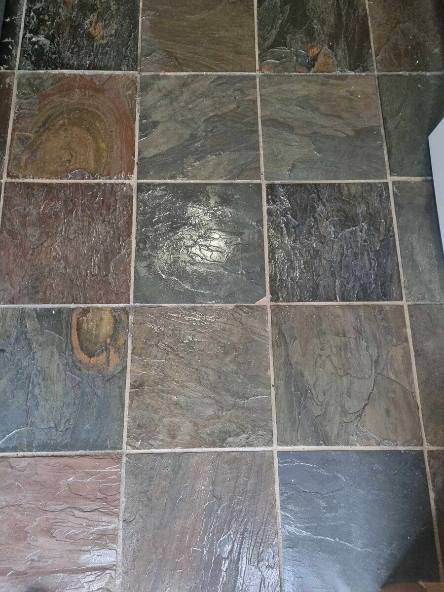 Slate floor after cleaning